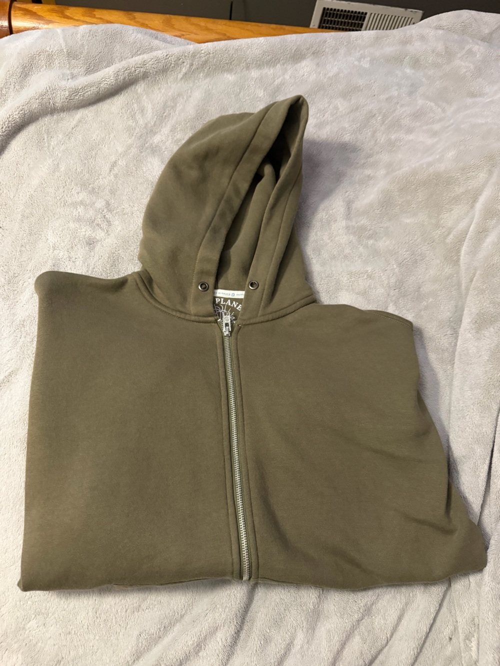 Free Planet Olive Green Graphic Hoodie with White Logo
